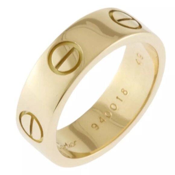 CARTIER love Ring US 4 3/4 EU48 K18 yellow gold used - Picture 1 of 7